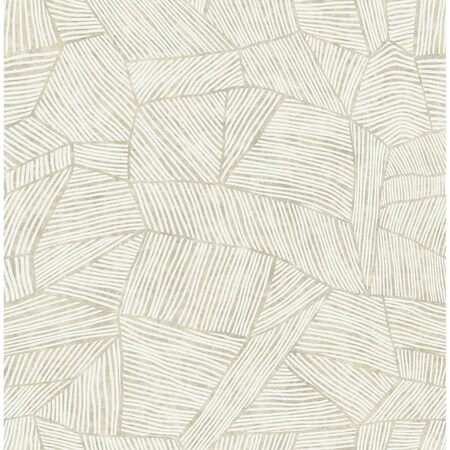 Manhattan Comfort Marignane Aldabra Taupe Textured Geometric 33 ft L X 205 in W Wallpaper BR4014-26400